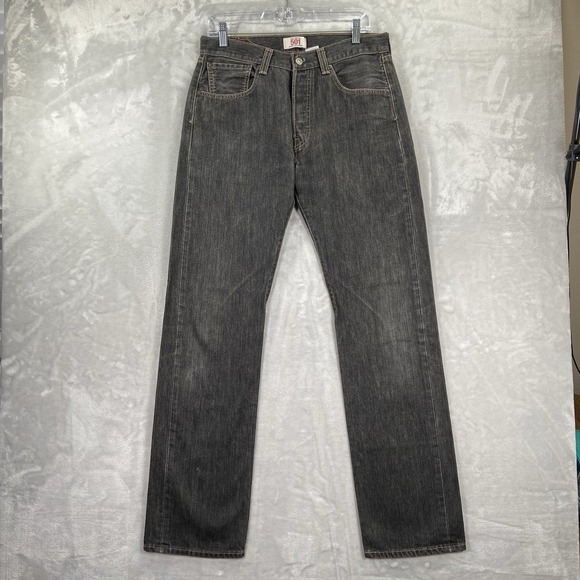 Levi's 501 Jeans men's 32x33 Original Straight Leg Button Fly Black Dark Denim - Picture 1 of 16